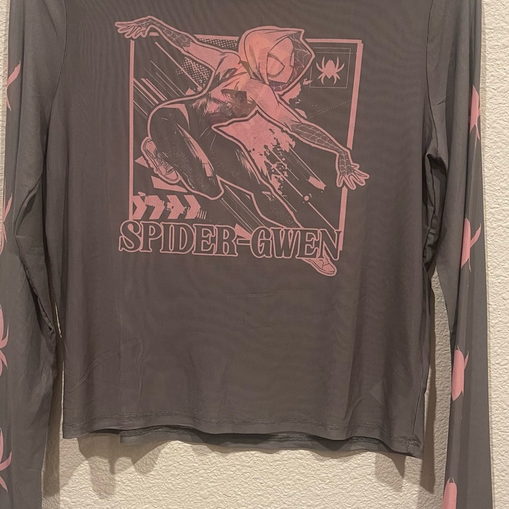 Spiderman Gray and Pink Graphic Tee